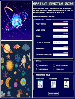 sign-up form screenshot